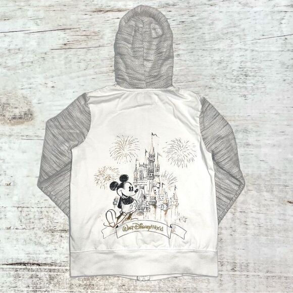 Walt Disney World Women’s Small Magic Kingdom White Zip Up Hoodie Size Small - Picture 6 of 6
